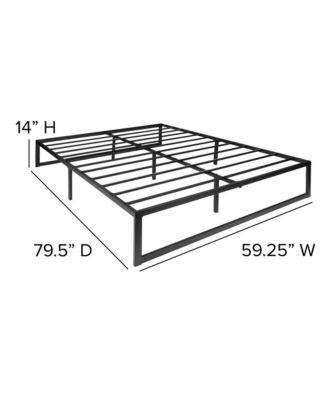 Varallo 14 Inch Steel Bed Frame With Steel Slat Support For Any Mattress (No Box Spring Required)