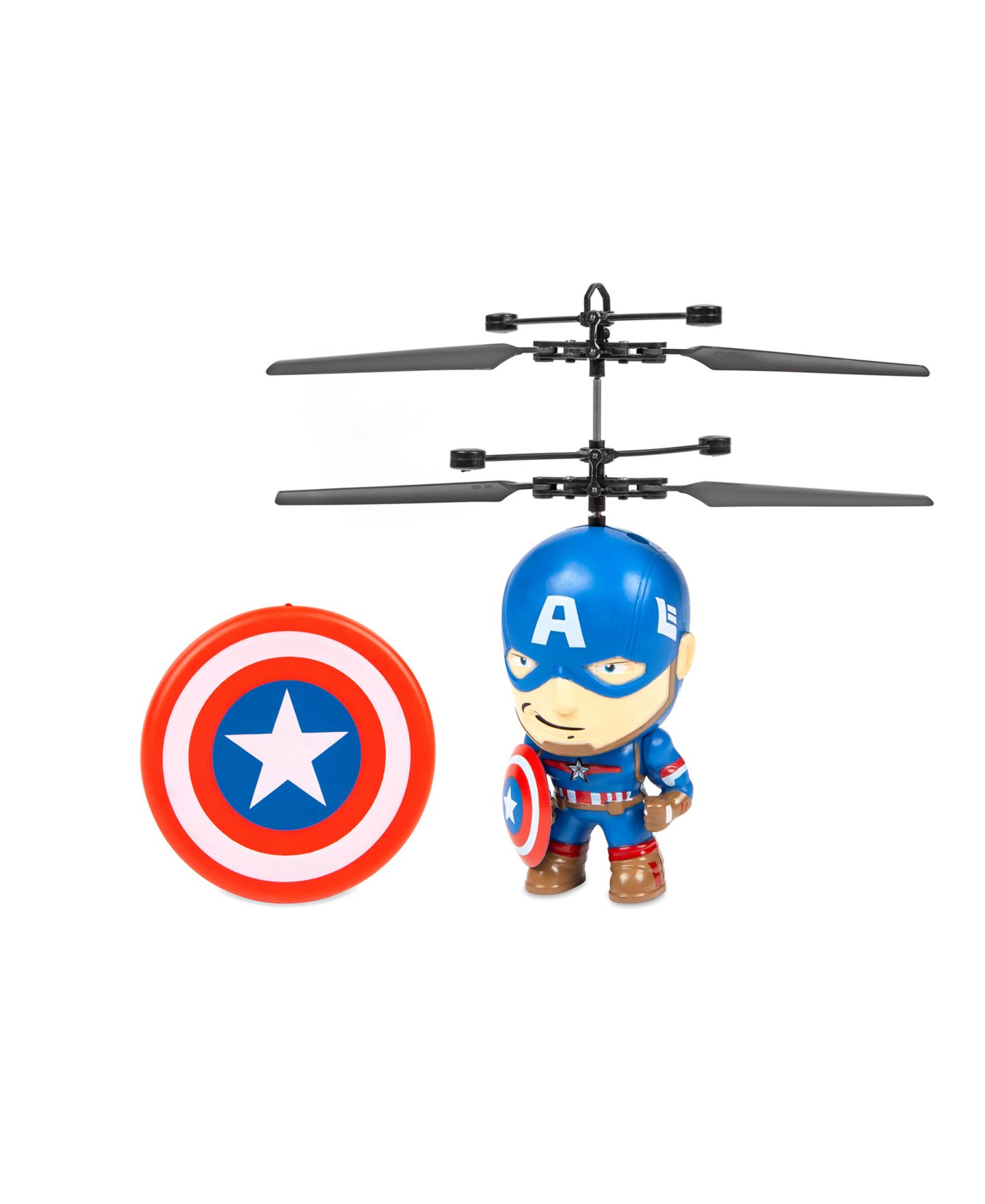 Детская игрушка World Tech Toys Marvel Captain America Big Head UFO Remote Control Flying Figure Helicopter — фото 1