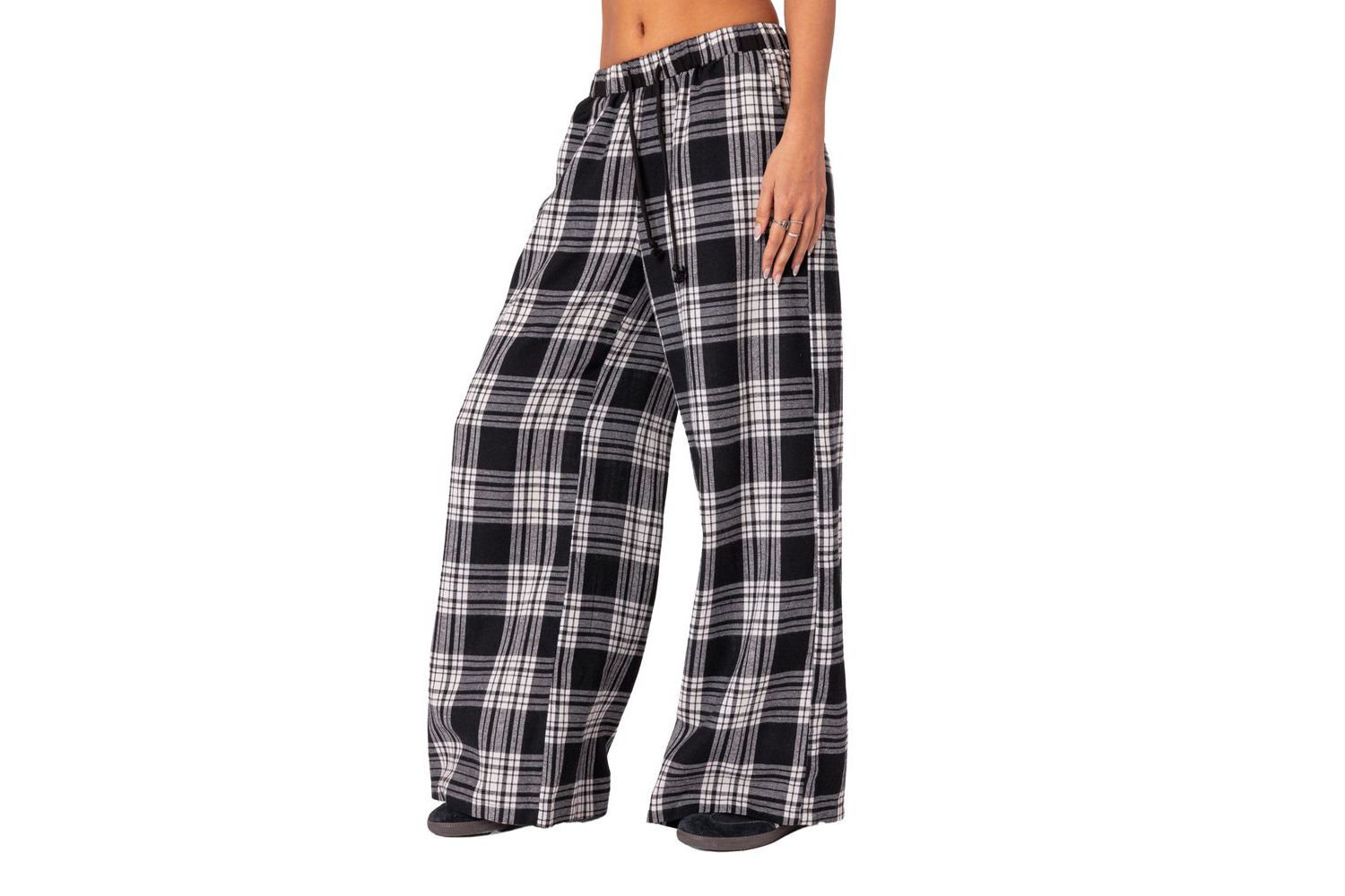 Women's Lounge Around plaid wide leg pants