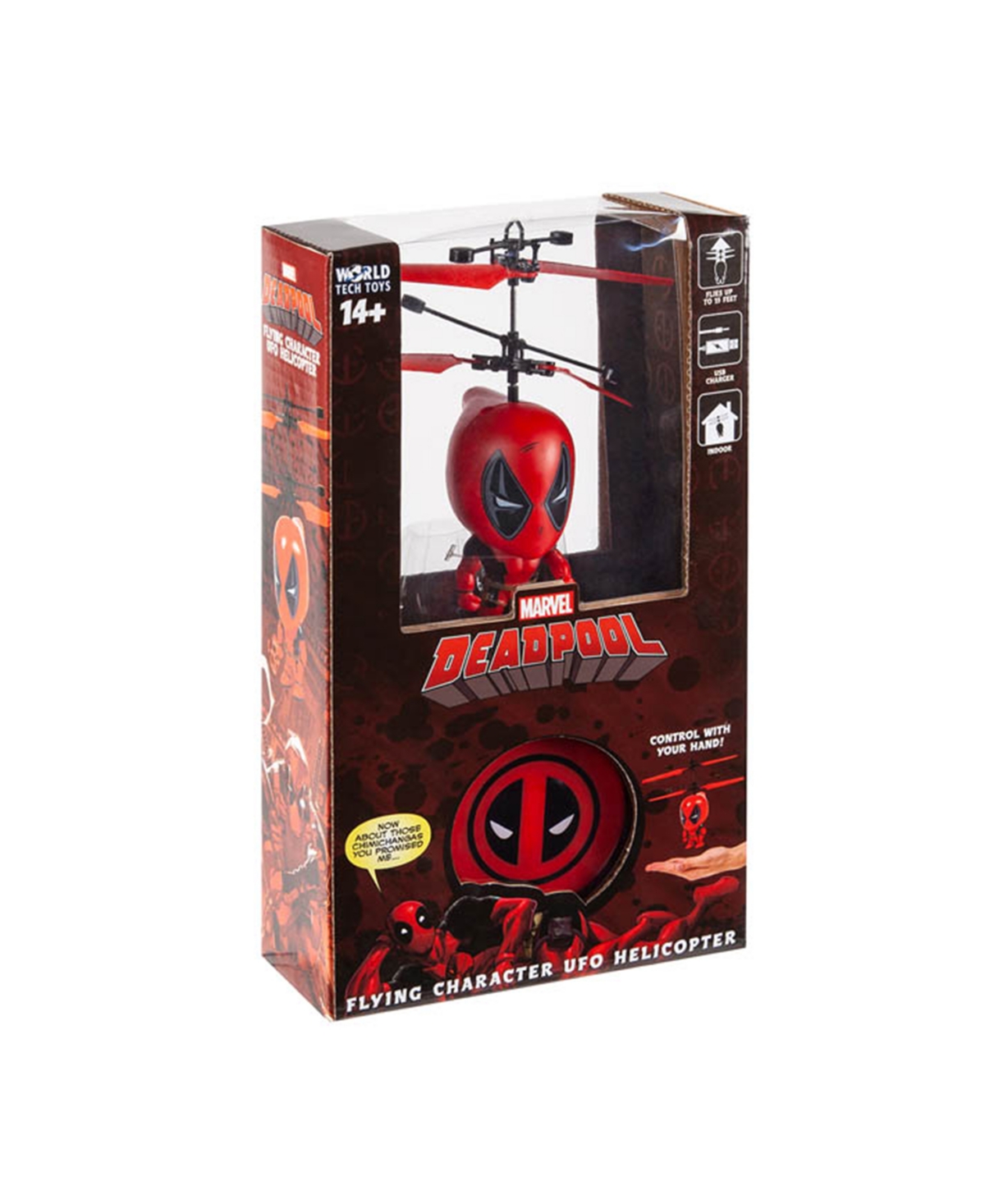 World Tech Toys Marvel 3.5 Inch Deadpool Flying Figure Ir Helicopter In Multi