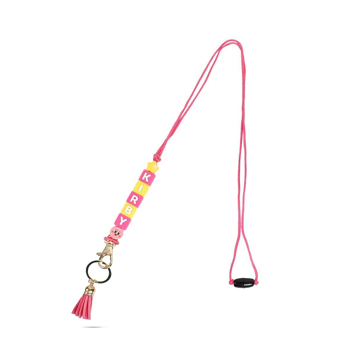 Charm Lanyard and Tassel Keychain - Pink