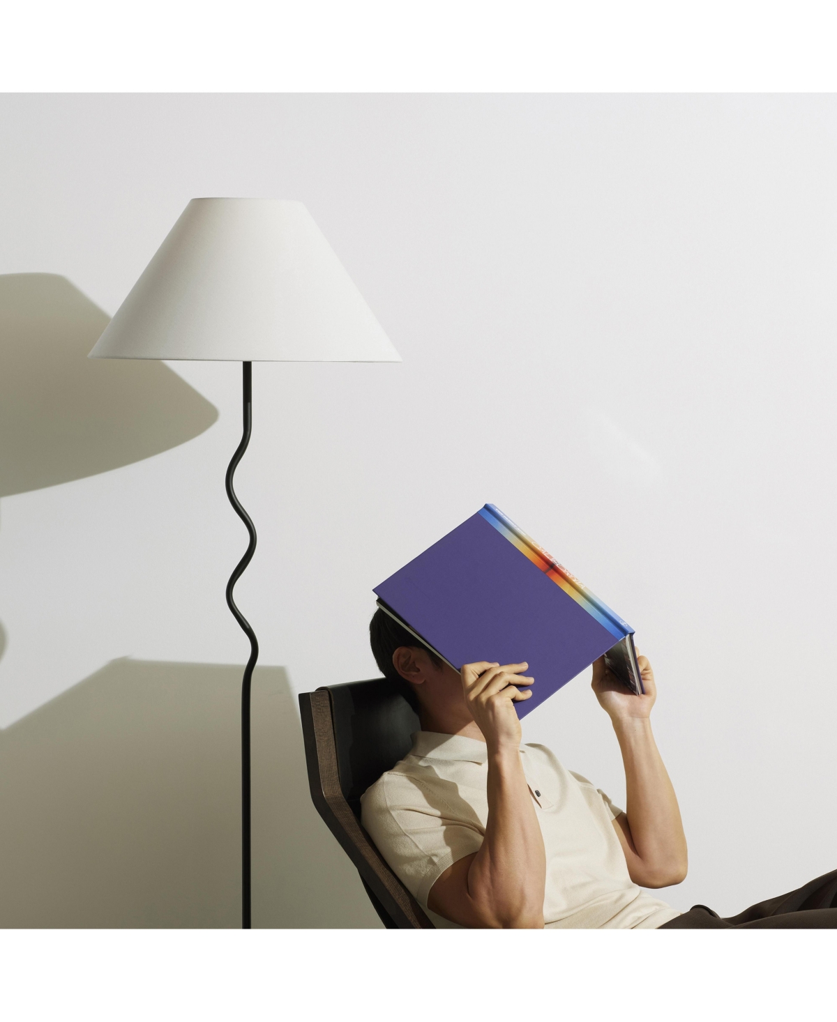 Brightech Squiggle Led Contemporary Modern Floor Lamp with Empire Shade