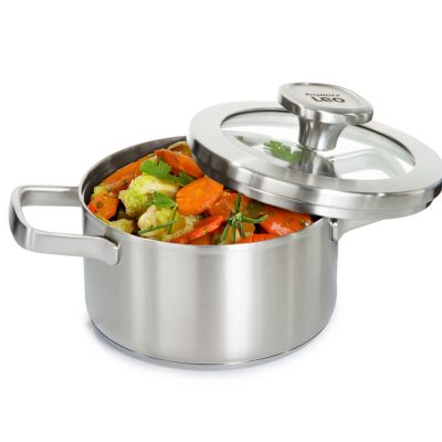 Graphite Recycled 18/10 Stainless Steel Stockpot 6.25", 1.7qt. With Glass Lid