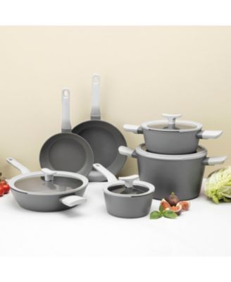 Leo 10Pc Non-stick Ceramic Cookware Set With Glass Lid
