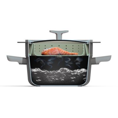 Balance 3Pc Non-stick Ceramic Steamer Set, Recycled Aluminum