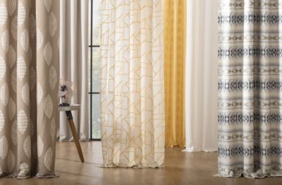 Linen Blend Blackout Grommet Top Curtain