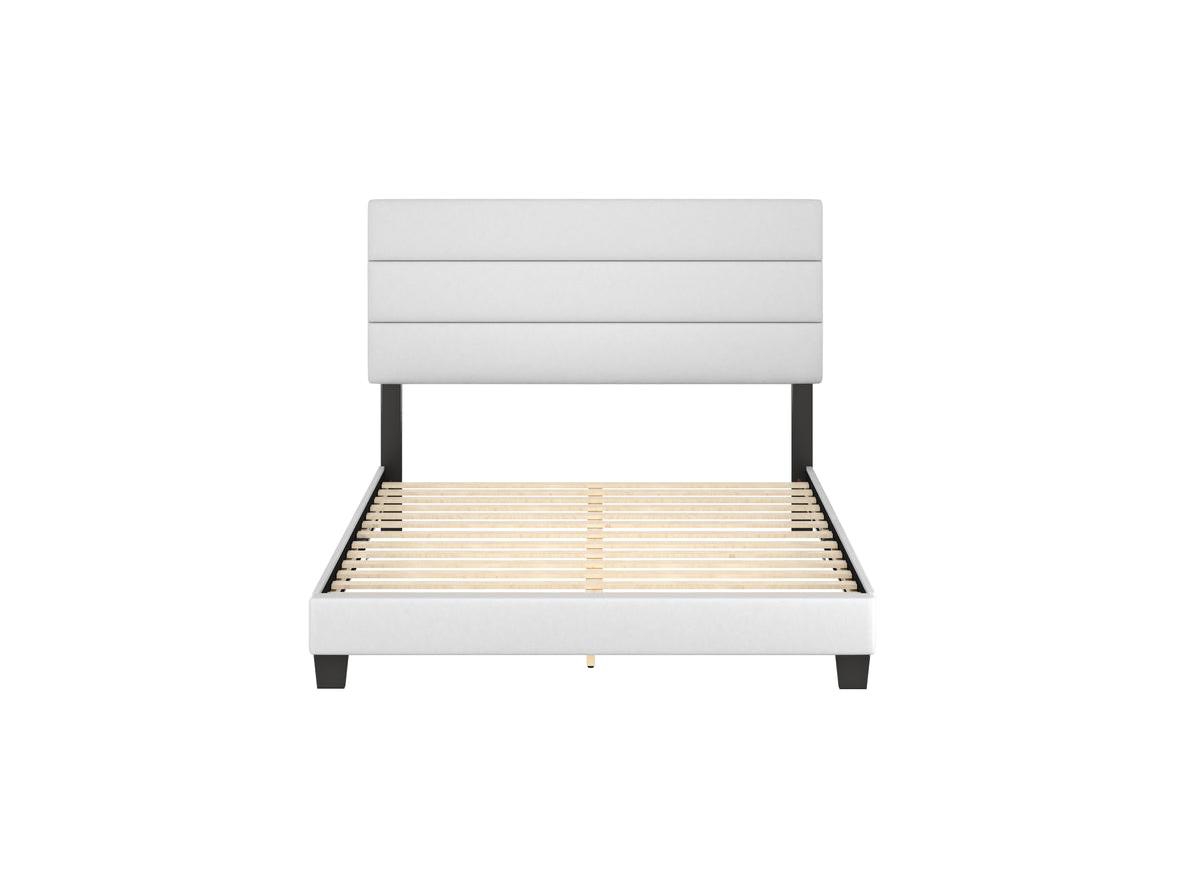 Boyd Sleep Piedmont Leatherette Upholstered Platform Bed Frame with Adjustable Headboard