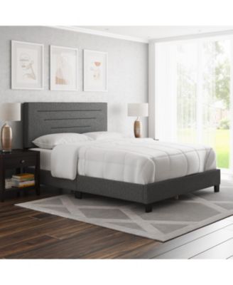 Cordoba Linen Upholstered Platform Bed Frame with Adjustable Headboard