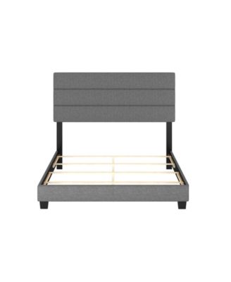 Ravenna Upholstered Linen Adjustable Height Headboard Platform Bed Frame