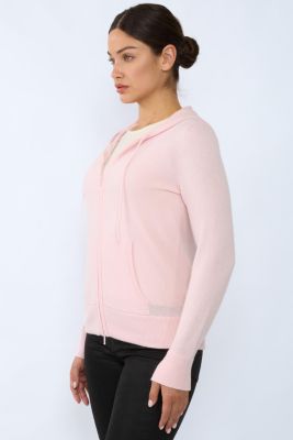 Women's 100% Pure Cashmere Long Sleeve Zip Hoodie Cardigan Sweater