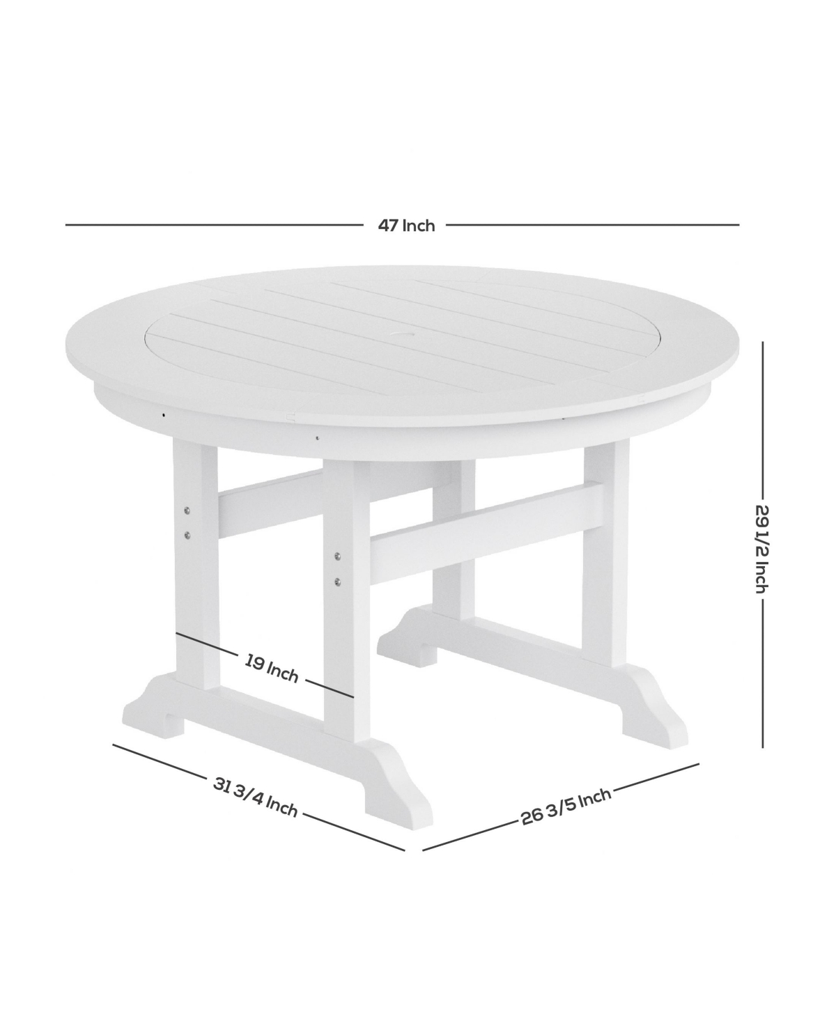 WestinTrends Round Outdoor Patio Dining Table