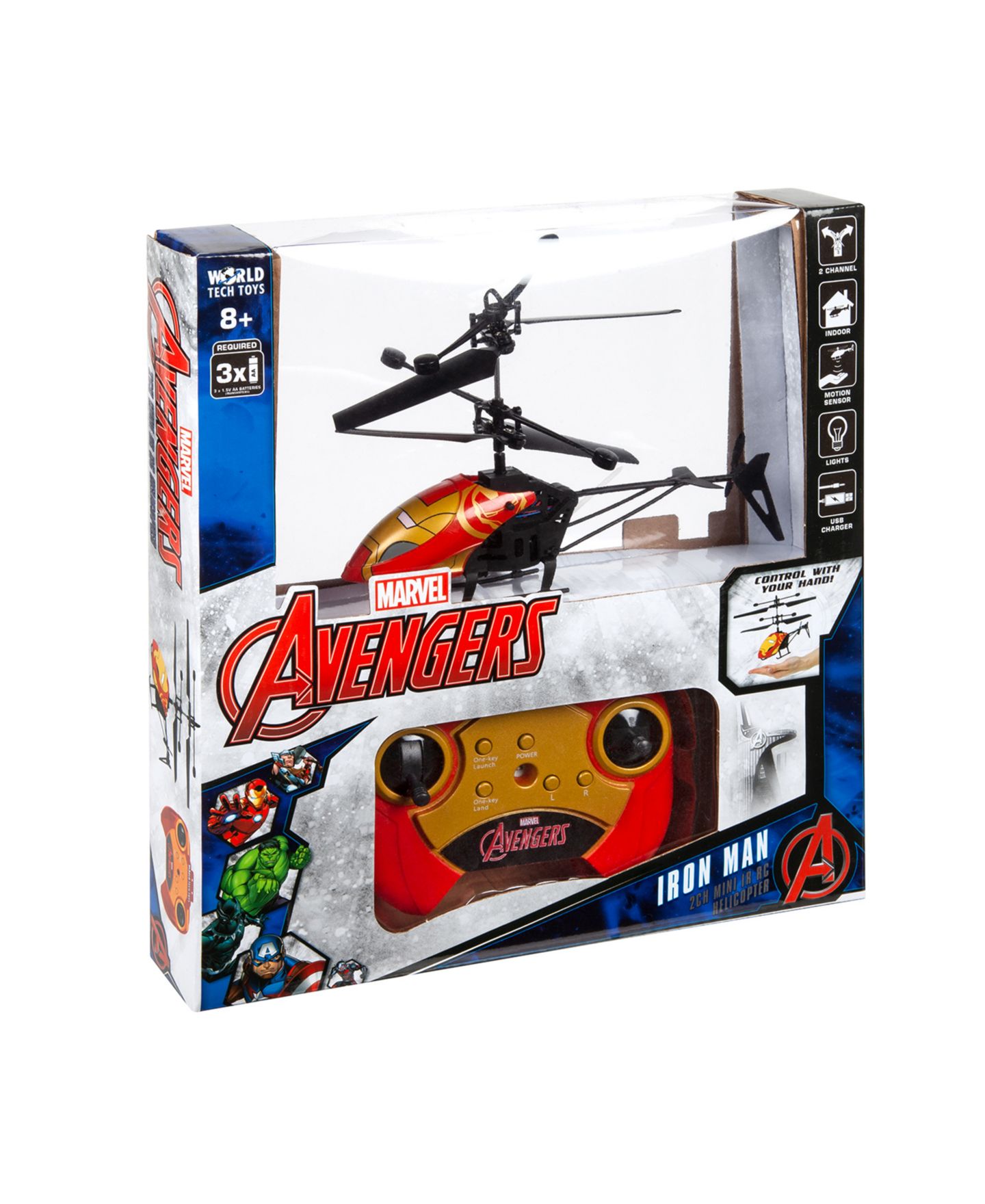 Детская игрушка World Tech Toys Mini Marvel Iron Man 2-Channel IR RTF Electric RC Helicopter — фото 7