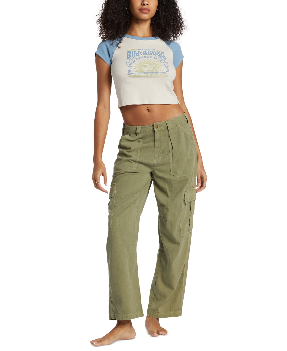 Billabong Juniors' Blissed Raglan Cropped T-Shirt