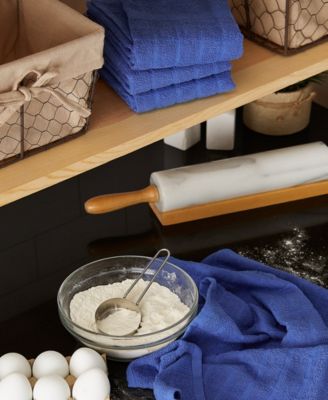 Basic Terry Collection Windowpane Dishtowel Set, 16x26", Blueberry Solid, 4 Piece