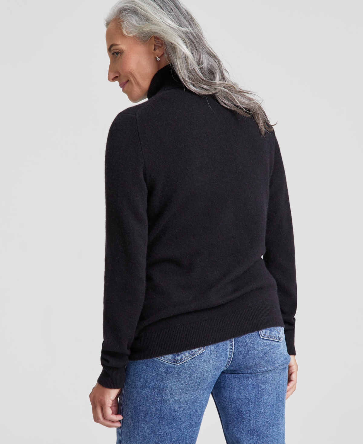Charter Club 100% Cashmere Women's Petite Turtleneck Sweater, Created For Macy's In Classic Black