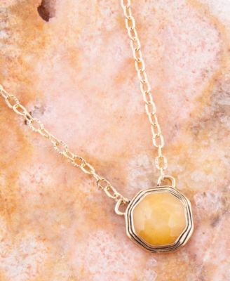 River Rocks Genuine Orange Quartz Abstract Pendant Necklace