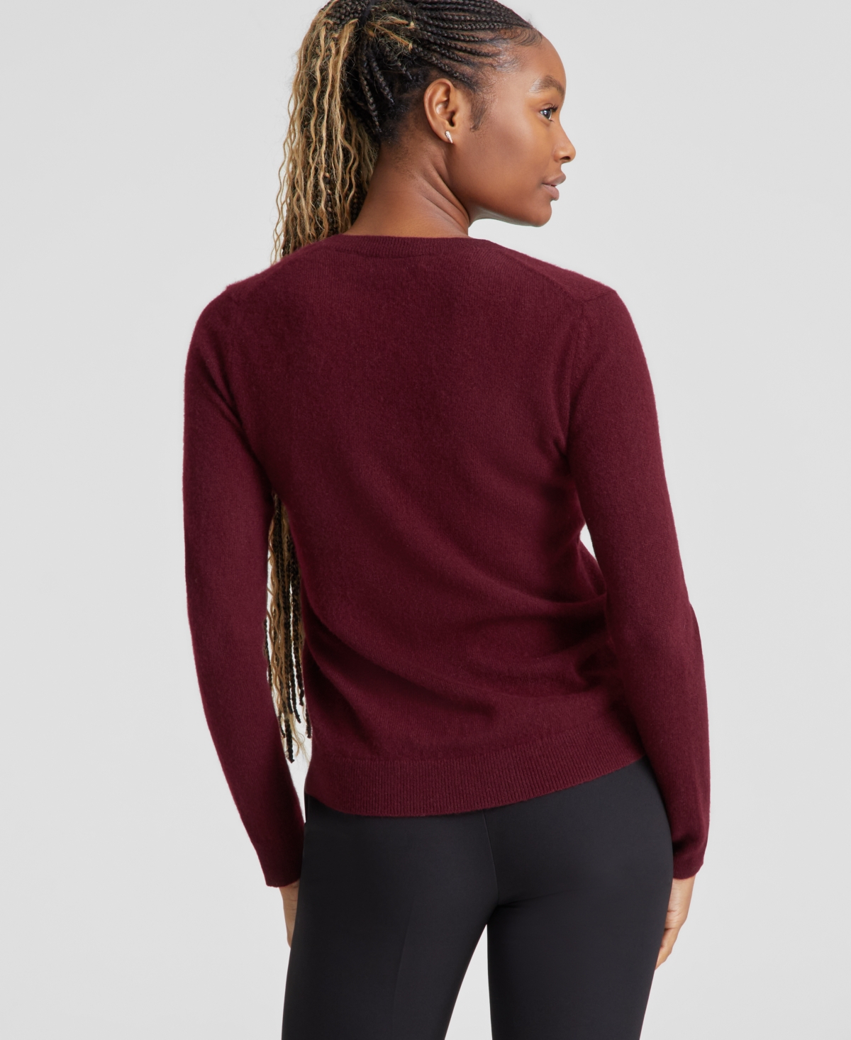 Charter Club 100% Cashmere Women's Petite V-neck Long-sleeve Sweater, Created For Macy's In Crantini