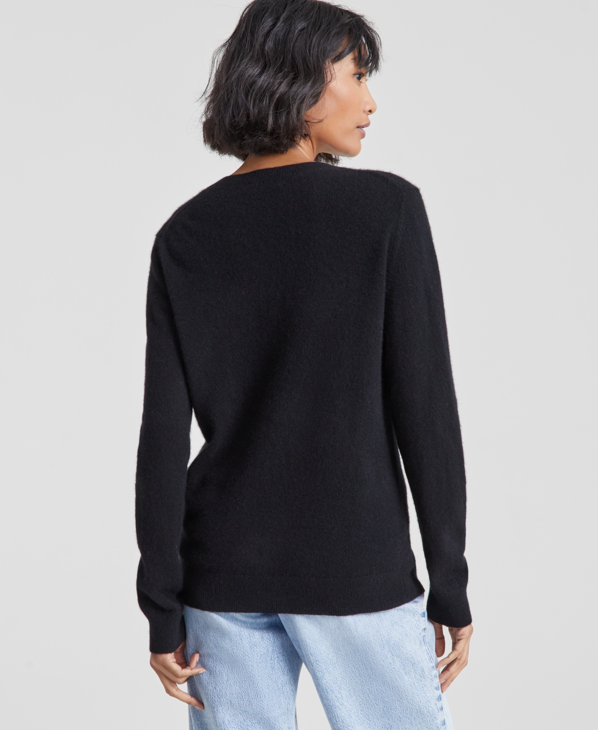 Charter Club 100 Cashmere Womens V Neck Long Sleeve Sweater Pxs 3x Macys Exclusive In Black