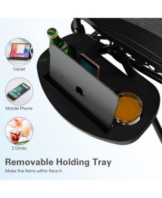 SUGIFT 2 Pieces Folding Lounge Chair with Zero Gravity