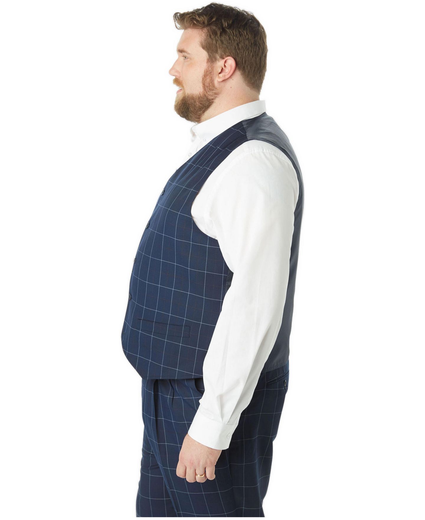 Мужской жилет KingSize KS Signature Collection Easy Movement 5-Button Suit Vest, цвет: Чёрный — фото 3