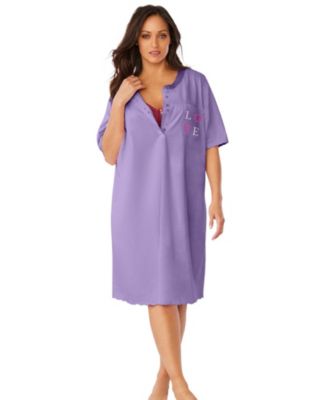 Women's Satin Trim Cotton Sleepshirt