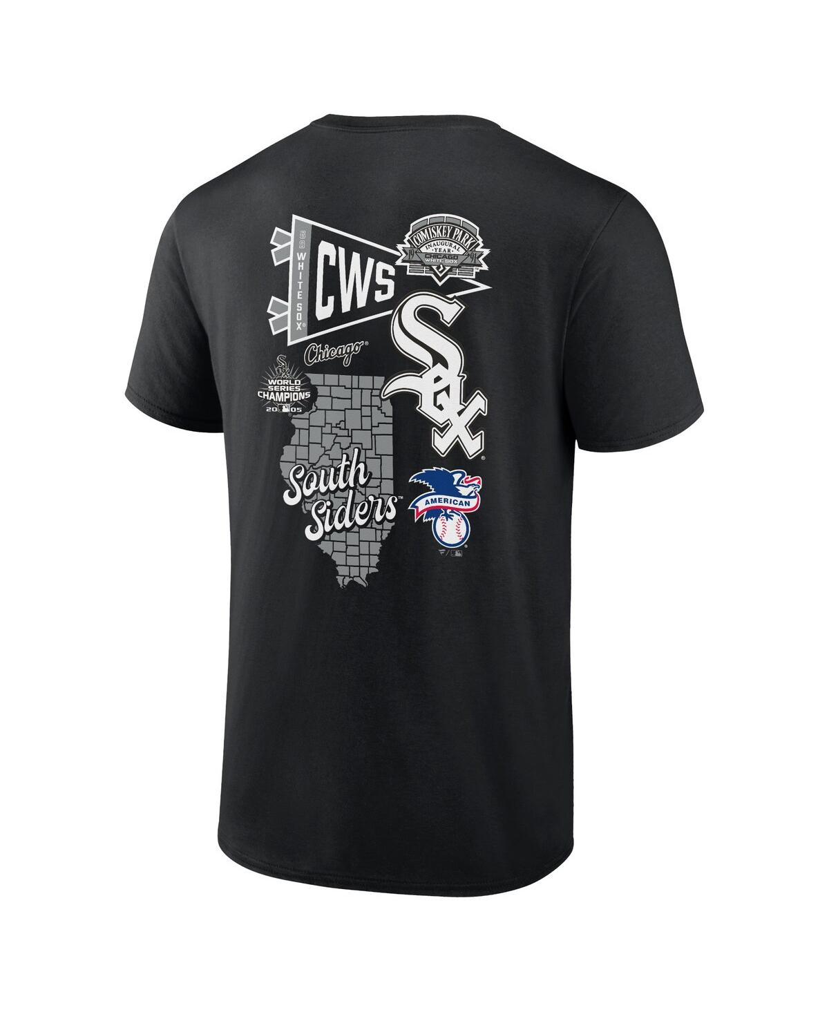 Fanatics Men's Black Chicago White Sox Split Zone T-shirt In Black