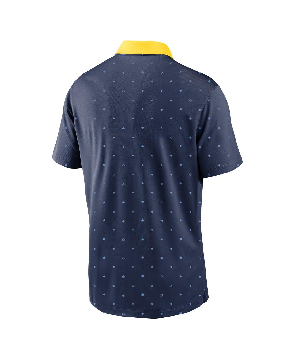 Nike Men's Navy Milwaukee Brewers Legacy Icon Vapor Performance Polo Shirt In Navy,yellow