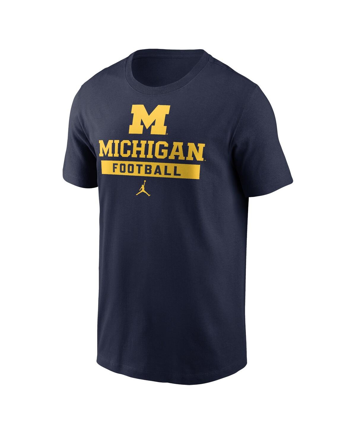 Jordan Men'sMichigan Wolverines Football T-Shirt - Navy