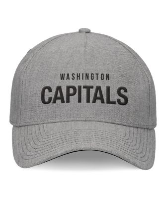 Men's  Heather Gray Washington Capitals Elements A-Frame Leather Strapback Hat