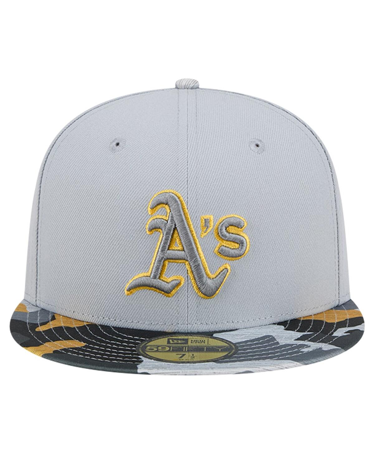 New Era Men'sOakland Athletics Active Team Camo 59FIFTY Fitted Hat - Gray