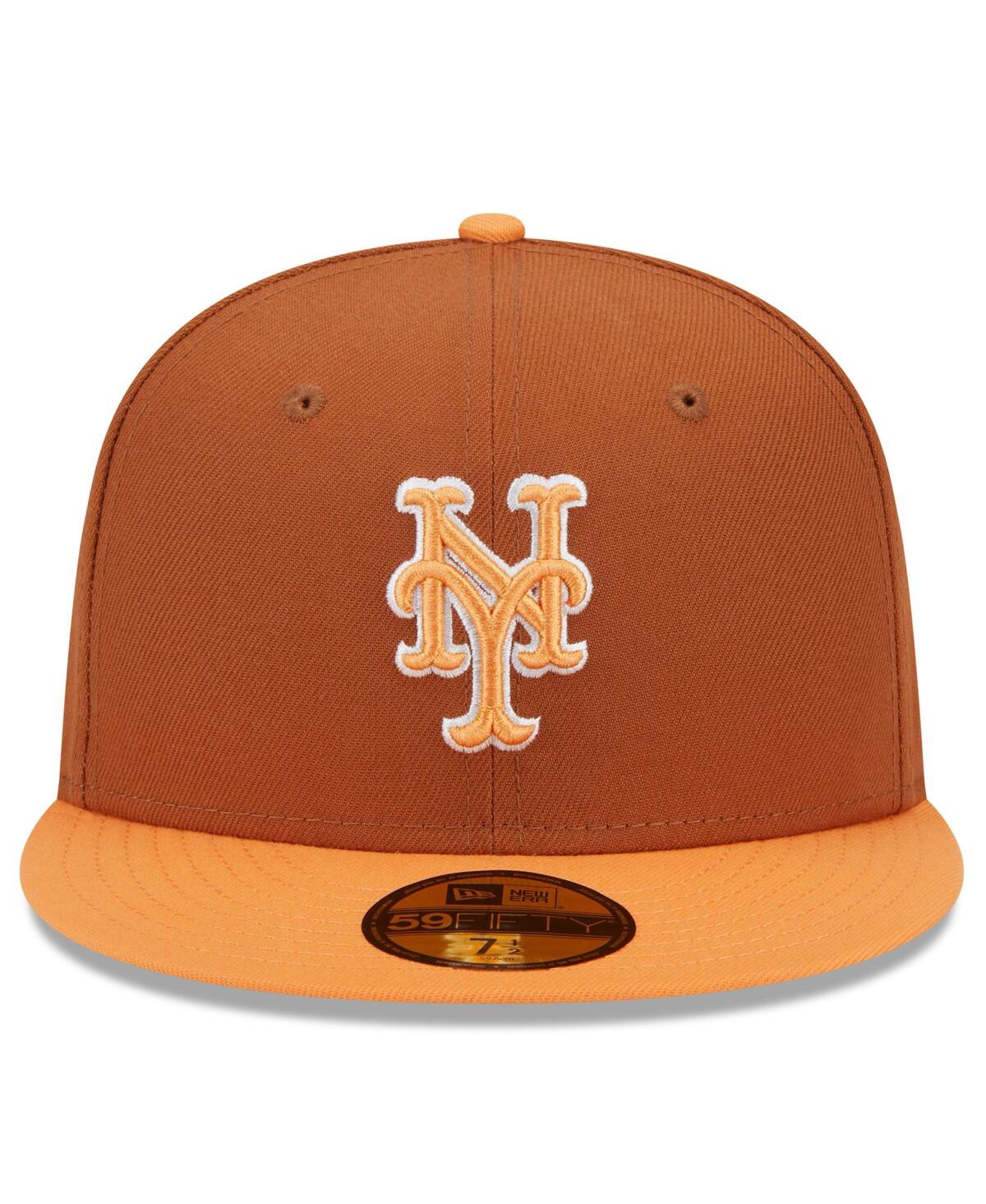 New Era Men's Brown/orange New York Mets Spring Color Basic Two-tone 59fifty Fitted Hat In Brown,orange