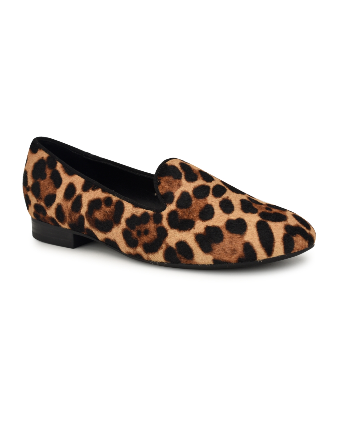 Nine West Renold Womens Block Heel Faux Suede Loafers In Black Suede