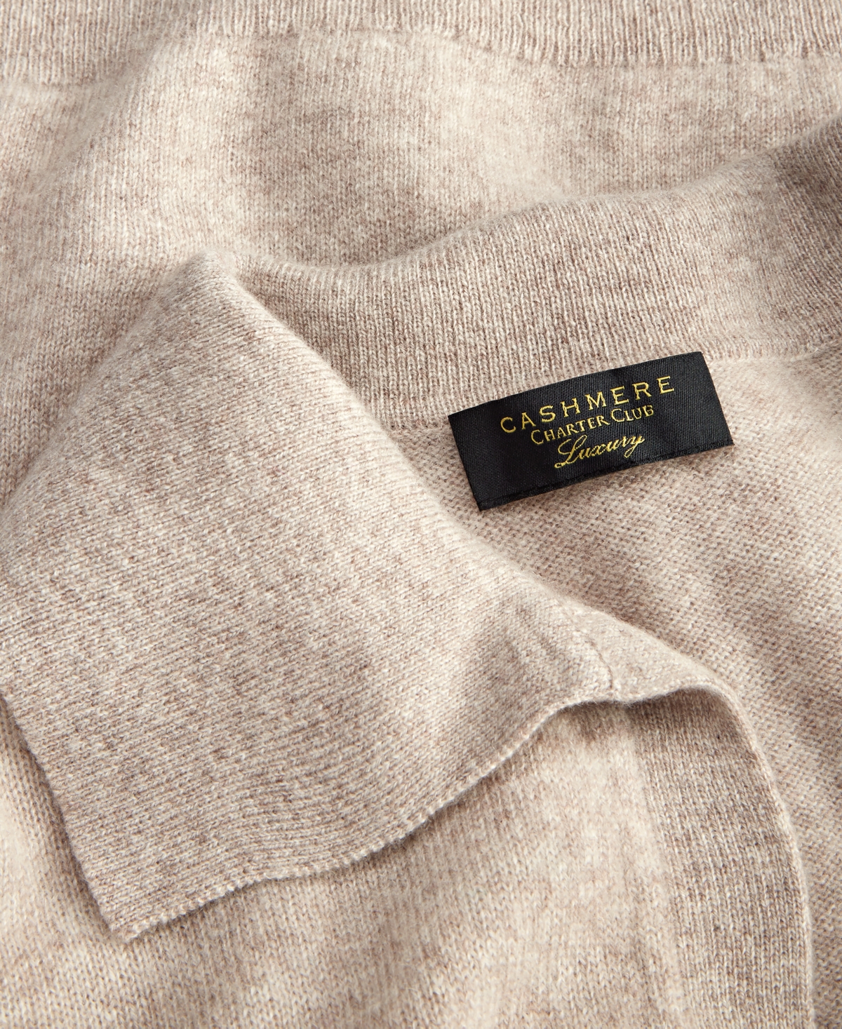Charter Club Women's Collared Long-Sleeve 100% Cashmere Sweater, Created for Macy's