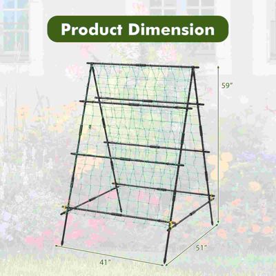 Cucumber Trellis Foldable Garden Tunnel Trellis with Adjustable Auxiliary Clips