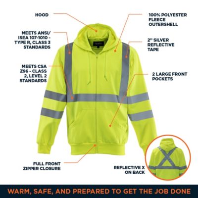Big & Tall Hi Vis Fleece Hooded Sweatshirt