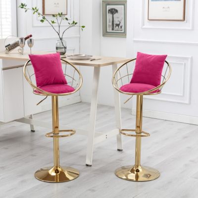 Set of 2 Rosevelvet Bar Chairs with Unique Design