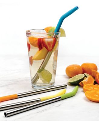 Endurance Stainless Steel 5 Piece 9" Silicone Tip Straw and Brush Set