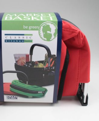 Aluminum Frame 17x11x18" Red Foldable Market Basket