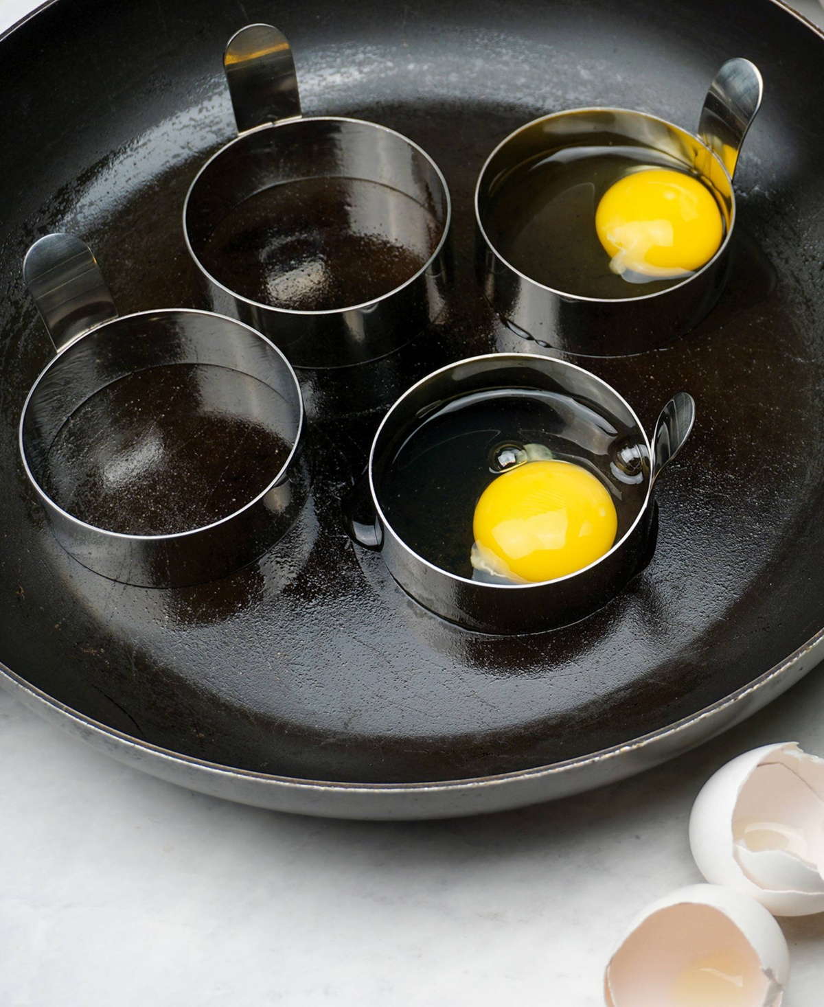 Rsvp International Endurance Stainless Steel 3x3x2" Egg Ring 4 Piece In Gray