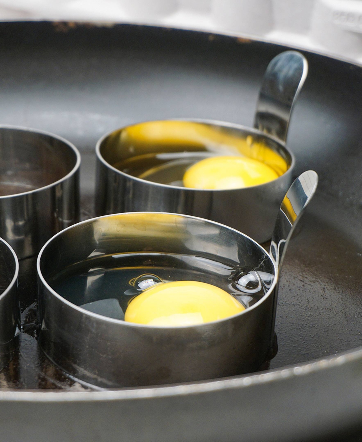 Rsvp International Endurance Stainless Steel 3x3x2" Egg Ring 4 Piece In Gray