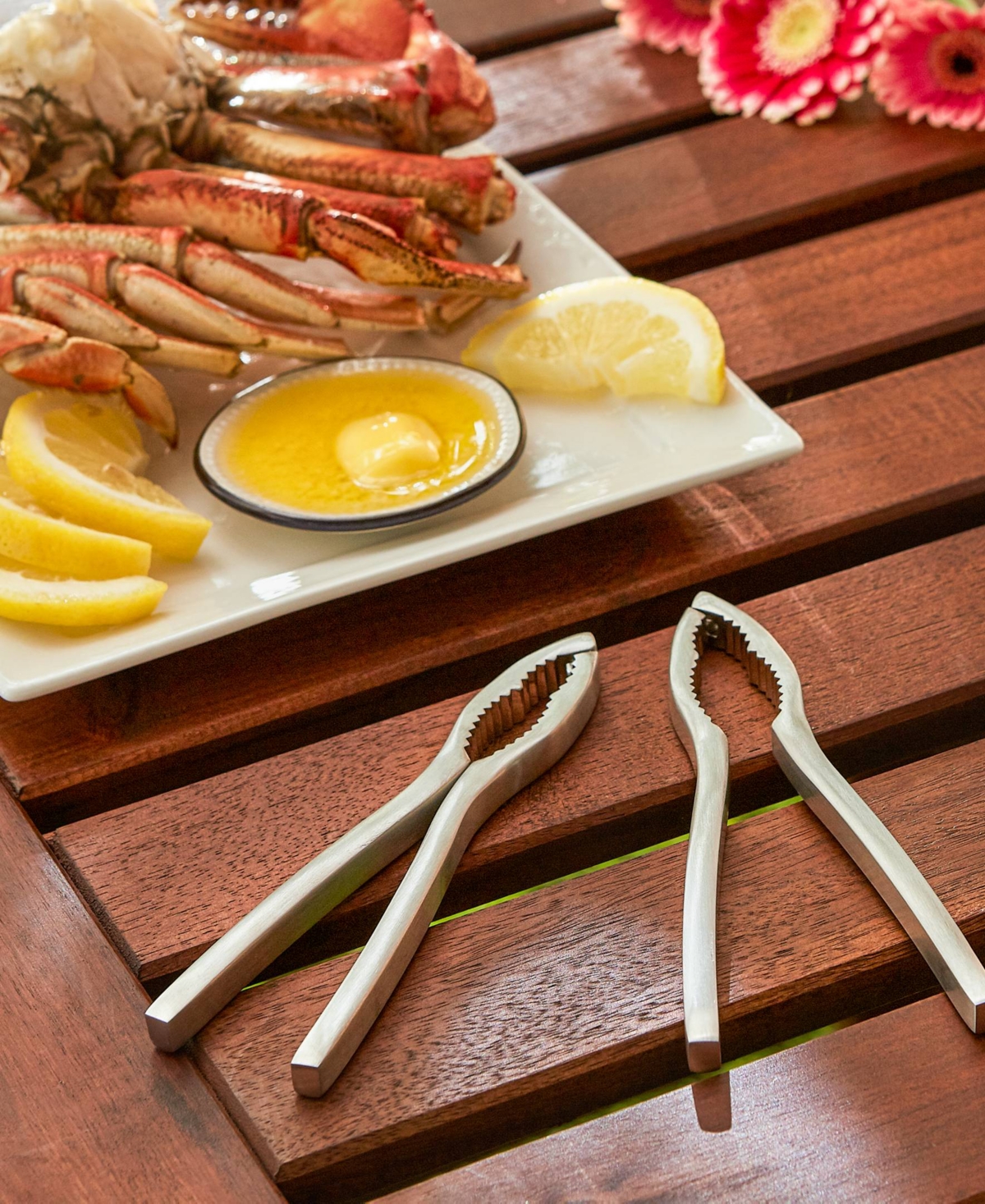 Rsvp International Endurance 18/8 Stainless Steel 6x1.5" 2 Piece Crab Cracker Set In Gray