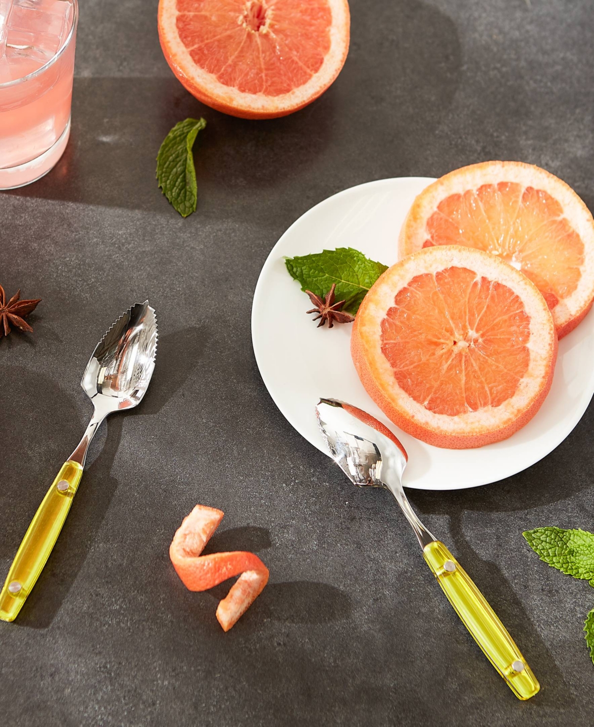 Shop Rsvp International Endurance 2 Piece 6" Stainless Steel Grapefruit Spoon Set In Silver
