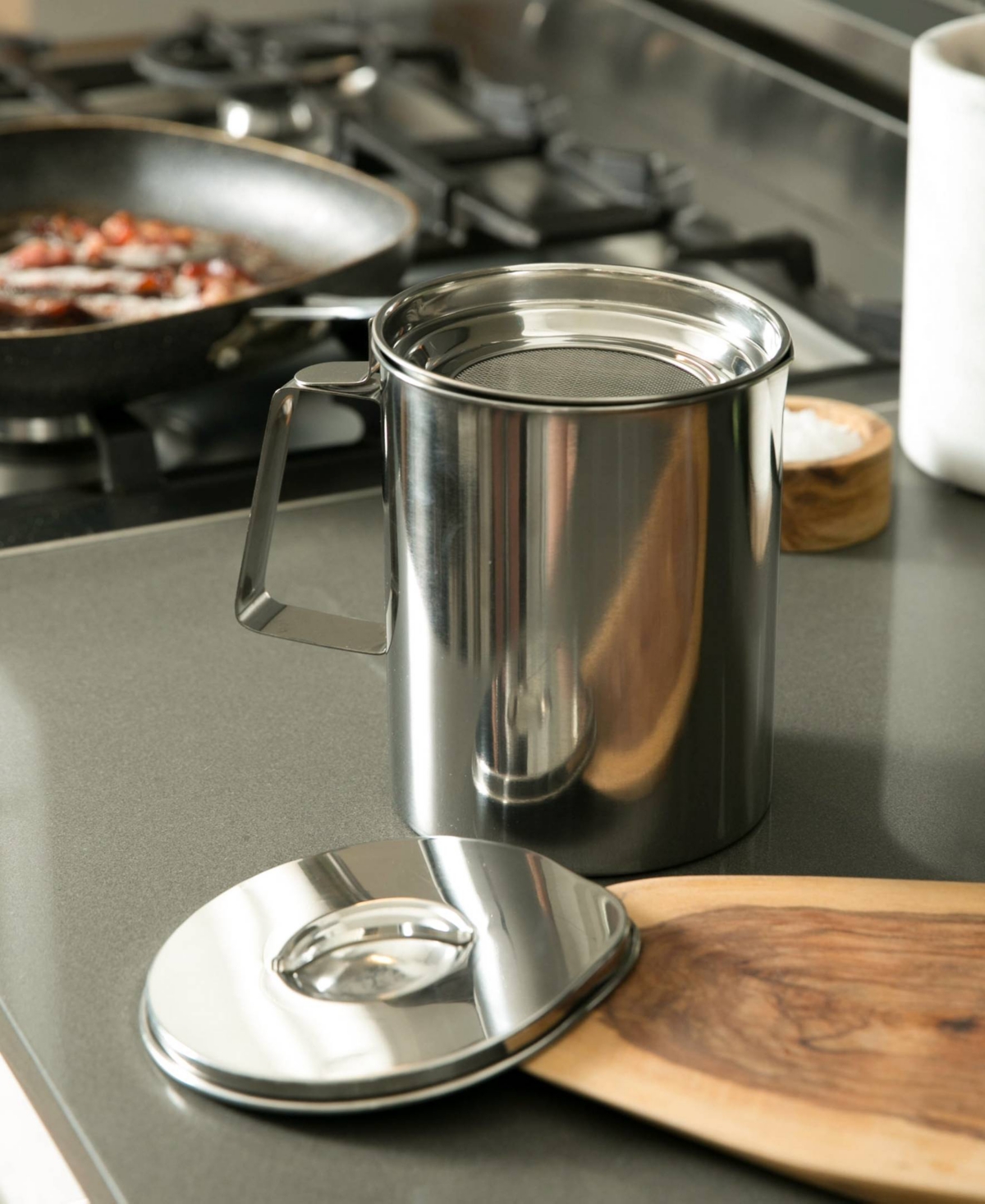 Shop Rsvp International Stainless Steel Endurance Medium 6 Cup Fryer's Friend Grease Keeper In Gray