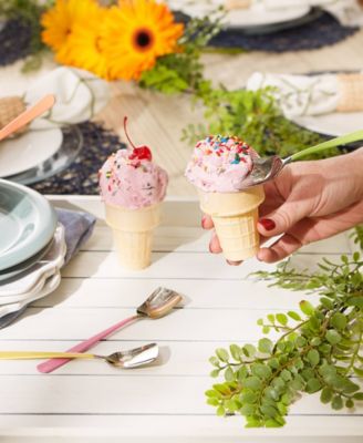 Endurance Stainless Steel 4 Piece 6" Ice Cream Spoons Set in Mixed Colors