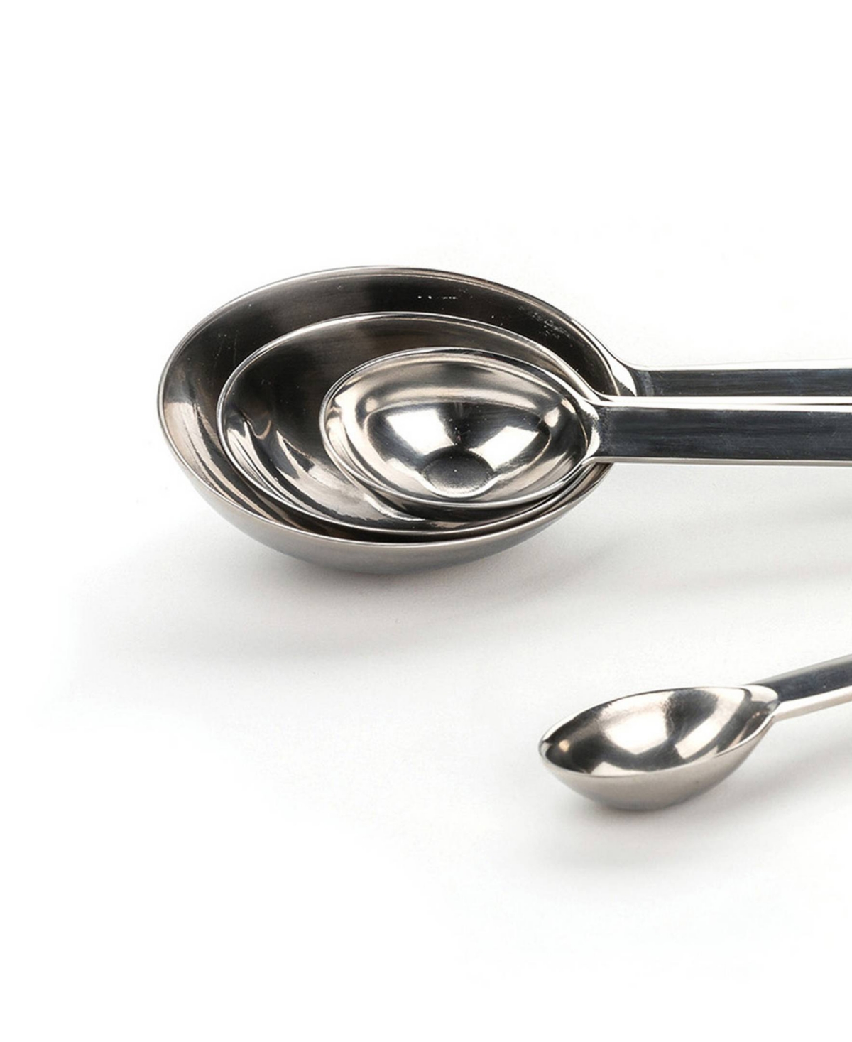 Rsvp International Endurance 18/8 Stainless Steel 4 Piece Long Handle Measuring Spoon In Gray