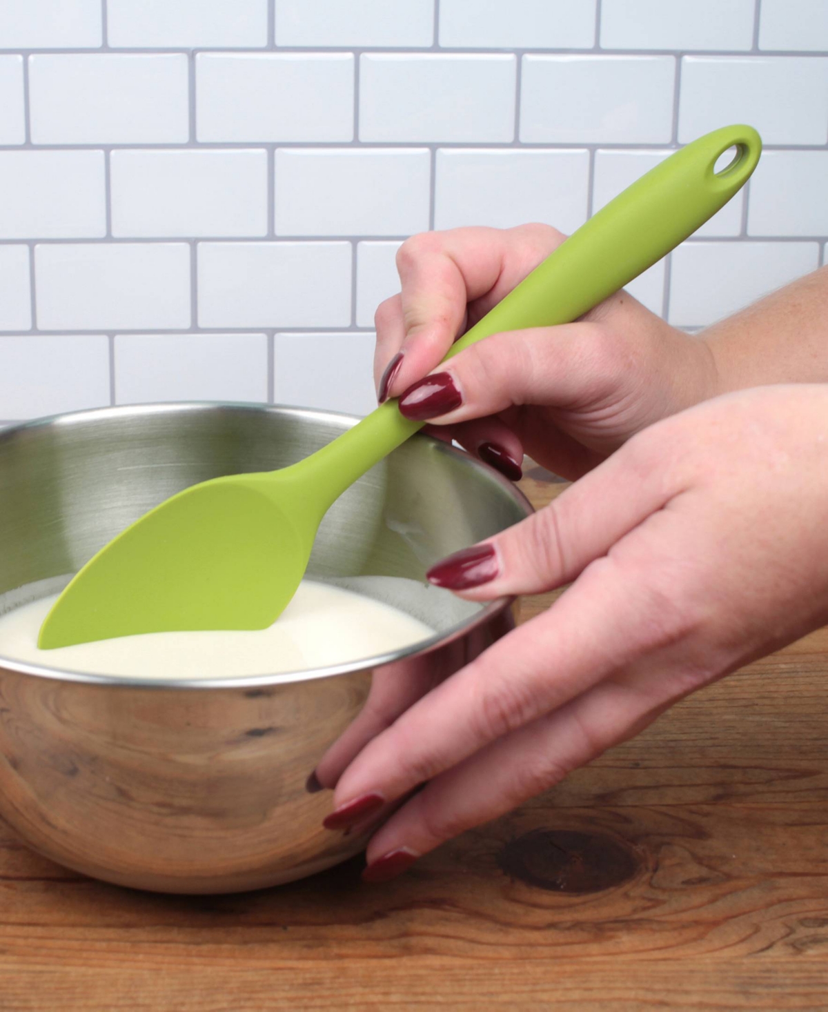 Rsvp International Silicone Coated Steel 11" X 2.25" Ela Series Green Spoon In Green