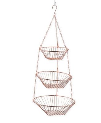 Woven Wire 3 Tier Copper Hanging Basket
