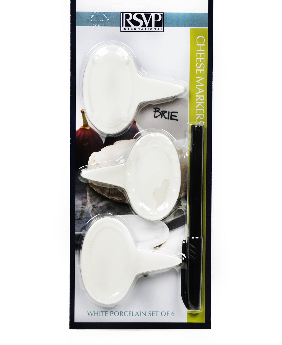 Shop Rsvp International Porcelain 6 Piece 3" Oval Cheese Marker Set In White