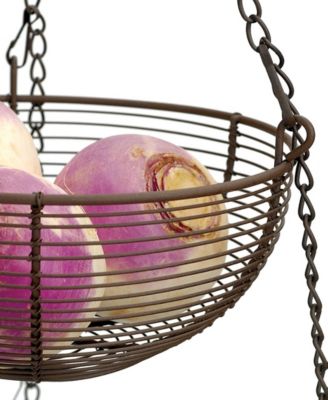 Woven Wire 3 Tier Bronze Hanging Basket