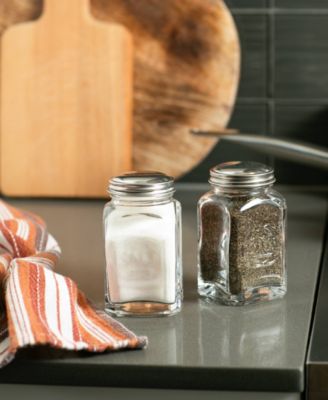 Retro Glass Clear 2 Piece 8 Ounce Retro Style Salt Pepper Set